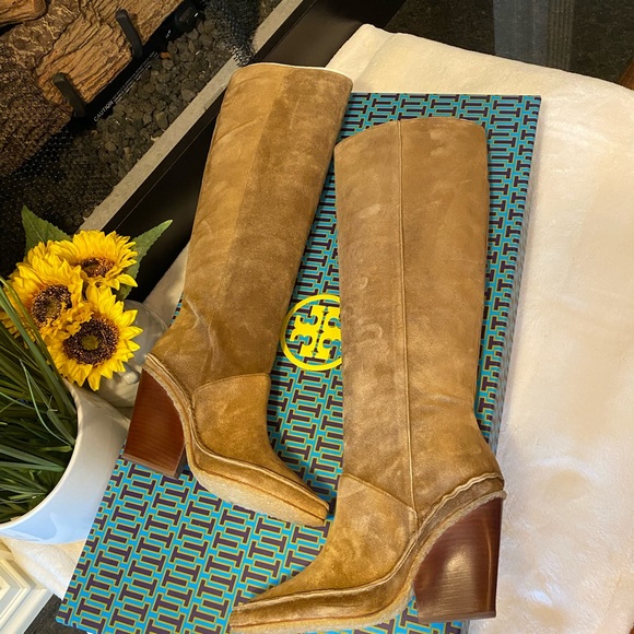 TORY BURCH LILA HEELED TALL BOOT - Picture 1 of 8